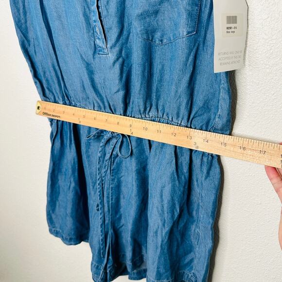 NWT W118 Vivian Scoop Neck, Sleeveless, Half Button drawstring waist Romper L - Picture 11 of 11